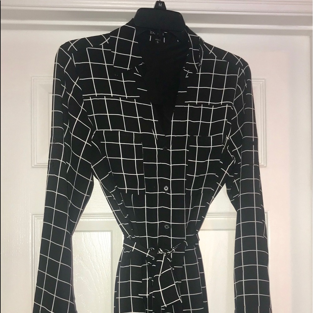 Long sleeve shirt style dress